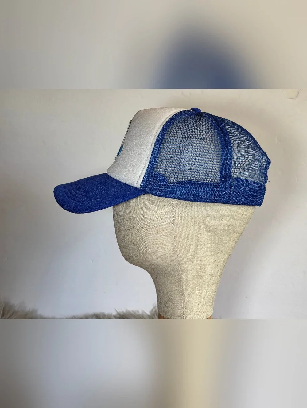 90s Inspired Womans Squirtle Patch Trucker Hat - Blue & White - Pokemon!